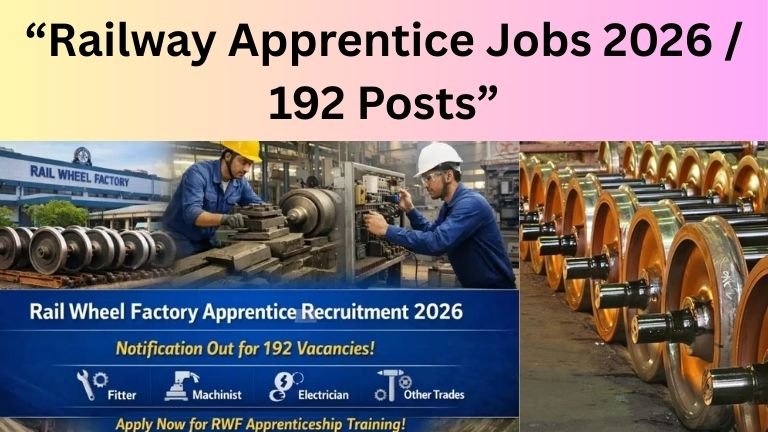 “Railway Apprentice Jobs 2026 / 192 Posts”